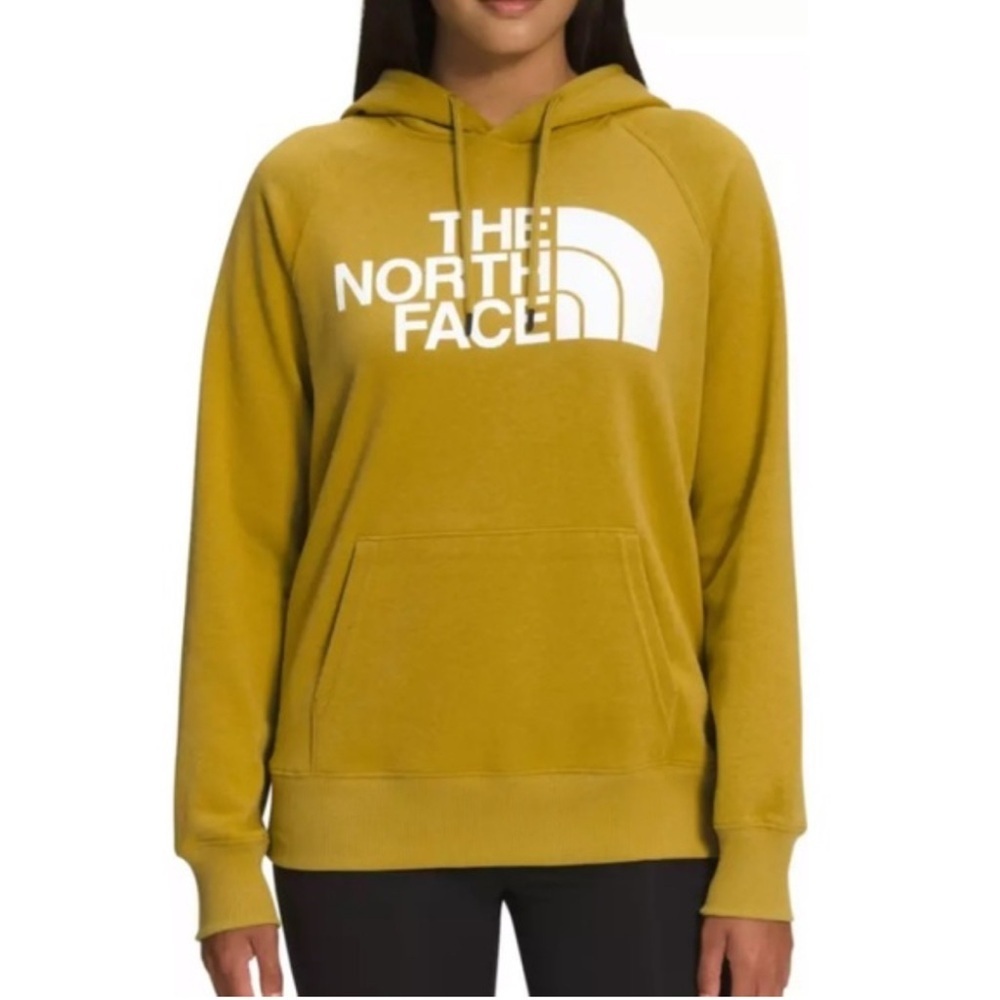 The North Face Mustard Pullover Hoodie with White Logo M
